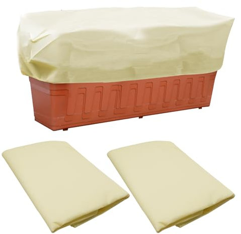 2Pcs Rectangular Planter Box Protector housses protection contre gel pour plantes hiver, couvertures rectangulaires plantes hiver, couvertures antigel plantes d'extérieur avec cordon(39×16×18Inch)