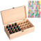 HOMURY Ätherisches Öl Box Holz Aufbewahrungsbox 32 Slots Aromatherapie Öle Flaschen, Tragbar Ätherische Öle Holzbox Multifunktions Aufbewahrungsbox für Ätherische Öle und Duftöle