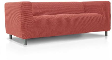 FAVERTI® Super elastischer Sofabezug, kompatibel mit dem Sofa KLIPPAN 2-Sitzer von IKEA | Modell Novele | Coral | Qualitätsschutz aus Jacquard-Stoff und Baumwolle