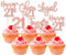 30 Pack Happy 21st Birthday Cupcake Toppers - Rose Gold Glitter, Twenty-One Cheers to 21 Years Old Birthday Cupcake Picks for Anniversary Party Cake Decorations