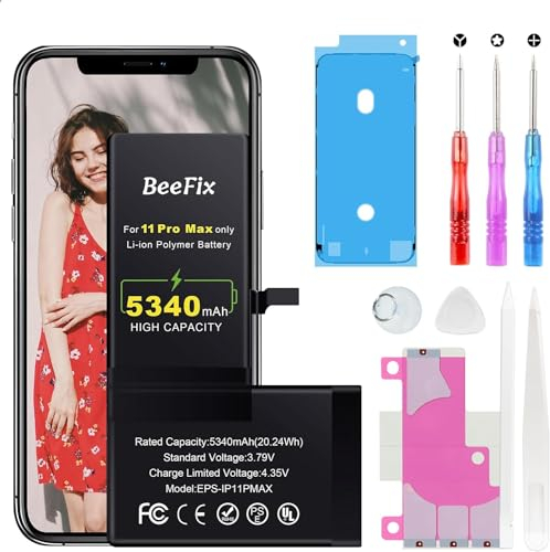 Beefix Batteria per iPhone 11 Pro Max, 5340mAh Batteria Sostitutiva ad Alta Capacità Batteria di Ricambio compatibile con il con Strumenti di Riparazione Professionale