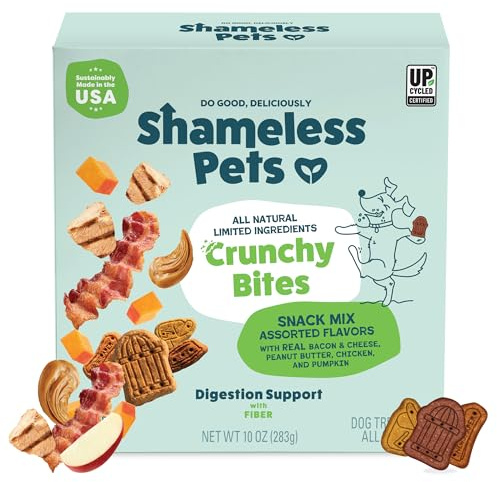 Shameless Pets Crunchy Dog Treats - Snack Mix Variety, 10oz - Healthy Dog Biscuits & Cookies Treats for Small, Medium, and Large Dogs - Made in The USA - Free from Corn & Soy
