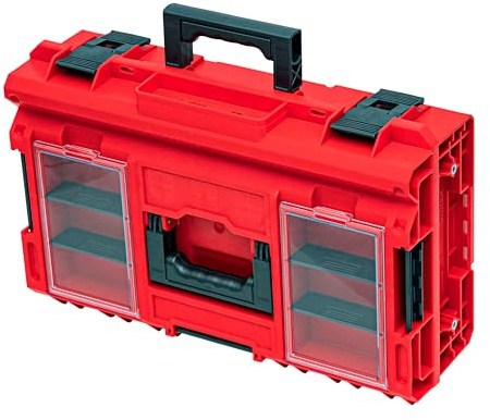 QBRICK SYSTEM Werkzeugkoffer Werkzeugkasten Leer Werkzeugkiste ONE 200 2.0 Profi RED Ultra HD Rot 600 x 400 x 205 mm