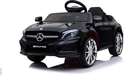 Baroni Toys Macchina Elettrica per Bambini Mercedes AMG Baby car Elettrica Full Optional Nera, Auto Telecomandata con Sedile in Plastica e Porte Apribili, Battera 12V, Carico fino a 30 Kg