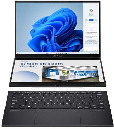 EXCaliberPC [2024] ASUS Zenbook Duo UX8406MA-DS76T (Intel Core Ultra 7 155U, 16GB RAM, 1TB NVMe SSD, Intel Arc Graphics, 14 OLED WUXGA Touch, Windows 11) Touchscreen Laptop