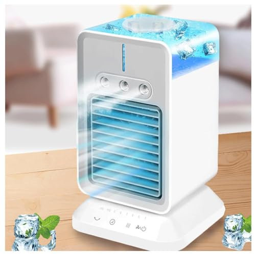 Climatiseur Mobile, 3 Vitesses,3 Modes de Brumisation Climatisation Portable Mobile Minuterie 2/4H,120° Oscillation Climatiseur Sans Tuyau D'Evacuation Pour La Maison Et Le Bureau