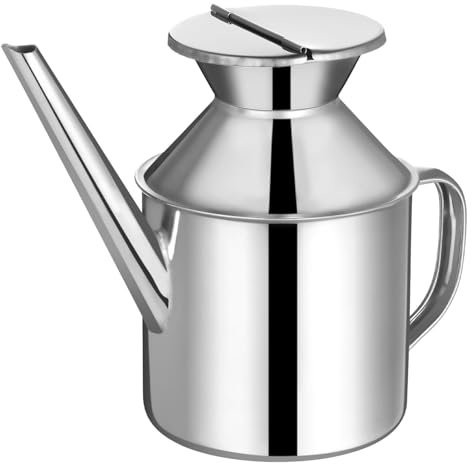 Ciieeo Bottiglia Dispenser Per Olio D'oliva Contenitore Per Grasso Di Pancetta In Acciaio Inossidabile Da 200 Ml Beccuccio Lungo Contenitore Per Olio Salsa Di Soia Ampolla Per Aceto