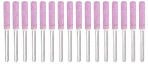 PATIKIL 16 Pcs Diamond Chainsaw Sharpener 5/32 Inch High Hardness Sharpening Stone Polishing Chainsaw Sharpening Kit Grinding File Tool for Chain Saw Stone Jewelry Wood, Pink(4mm)