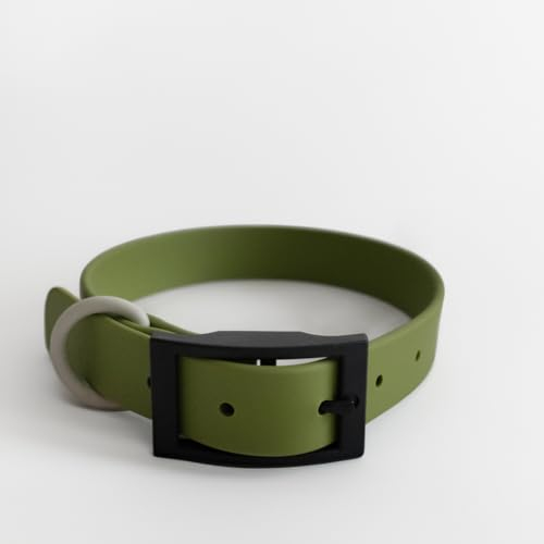 Hundehalsband aus Biothane, abwaschbar, geruchsneutral und pflegeleicht für kleine bis mittelgroße Hunde (Grün, M)