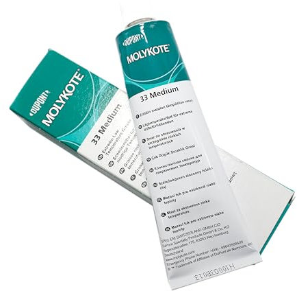 Molykote 33 Medium 100g Graisse Lubrifiante 33M pour Températures Extrêmes Charge Légère Métal-Plastique pour Câbles Électriques et Roulements Blanc Cassé NLGI 2