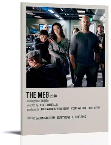 RISUANHENM The Meg Poster, Raumdekoration, künstlerisches Poster für Zimmer, ästhetische Leinwand, Wandkunst, Schlafzimmerdekoration, 30 x 45 cm, Rahmenstil