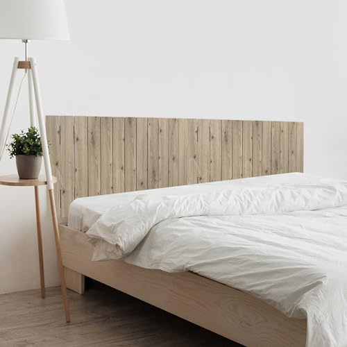 DHOME Recyceltes Holz Kopfteil MDF Paletten Stil Vertikale Palette Bed Pallets Beschläge inklusive (180cm Dual, Eiche)