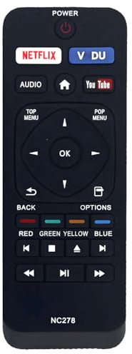 NC278 Replacement Remote for Philips Blu-ray DVD Player NC278UL BDP2501/F7C BDP250/F7C1 BDP2501/F7A