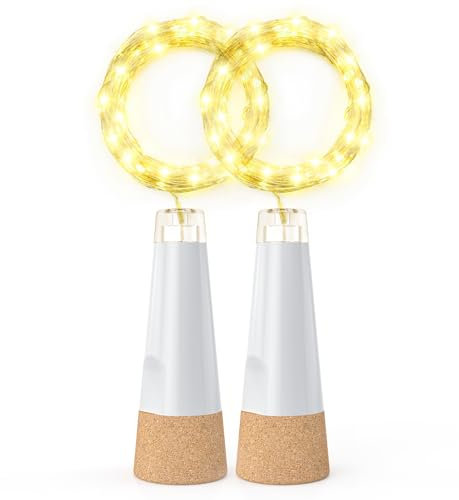 Flaschenlichter mit Korken, USB wiederaufladbares Weinflaschenlicht, batteriebetriebene Gläser, Lichterkette, 2025 verbesserte Lichterkette für Weihnachtsdekorationen