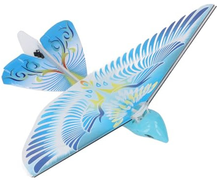 Bonbela RC Flying Bird Toy, Fliegendes RC -Vogelspielzeug 2,4 GHz USB -Ladung LED Bionic Flapping Wings Bird für Innen Im Innenbereich Außen (Blau)