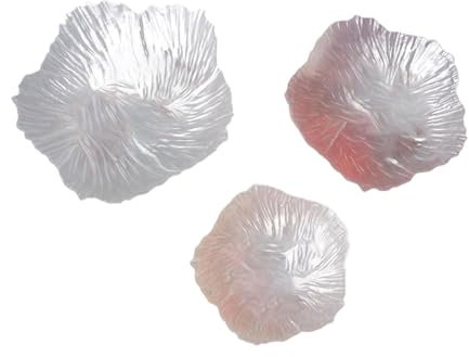 perfk 3 Platos de Vidrio con Forma de Flor para Cena, Ideal para Bodas Y Cocinas.