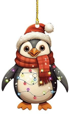 Pinguin Weihnachtsbaum Ornament, Niedliche Weihnachten Pinguin Weihnachtsdeko Anhänger, Dekorative Weihnachtsbaumanhänger, Geschenkidee für Pinguin-Liebhaber