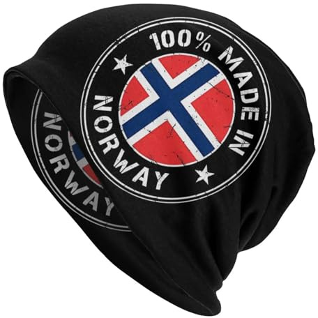GZMQMOKD Winter Warme Mütze, Haube Hüte Norwegen Flagge Männer Frauen Dünne Skullies Beanies Hut Made In Norway Herbst Frühling Warme Kappe Design Caps