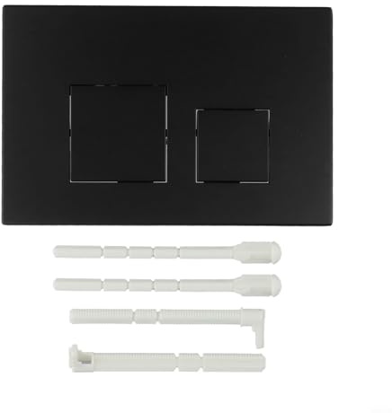 Honseadek Betätigungsplatte für Geberit Sigma01 Sigma20 Sigma21 Sigma30 Sigma50 UP300, verchromter Kunststoff-WC-Spülknopf, kompatibel mit WC-Systemen (schwarz)
