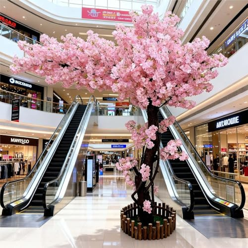 Grand Arbre de Fleur de Cerisier Artificiel, for Plantes Artificielles De Fête in, Arbre À Souhaits, pour Intérieur Extérieur, Mariage, Bureau, fêt,B,1.8x1.5m