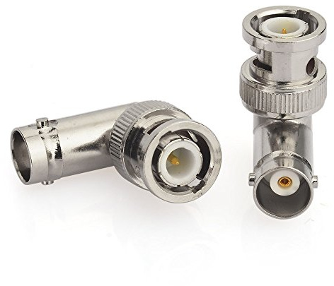 Superbat BNC Male to Female Elbow Connector 2Pcs, Right Angle 50ohm Adapter | for VNA, Oscilloscope, Radio Scanner, Antenna Analyzer, Surveillance Camera, Medical/ Test Device