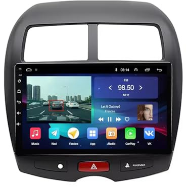 Radio de Coche Audio Estéreo 2 DIN para Mitsubishi ASX 2010-2016 HD Pantalla Táctil+Llamadas Manos Libres Bluetooth+WiFi, Mandos Volantes, 4 Nuclear 1G+16G