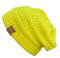 C.C Modische warme weiche dehnbarer lose Strick Beanie Mütze HAT20A, Neon-Gelb