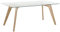 Mesa de comedor de vidrio templado transparente madera clara 180 x 90 cm Hudson