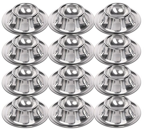 Schramm® 12 Stück Edelstahl Eierbecher Eierhalter stapelbar Eier Becher Egg Cup Eierständer Ständer 4 Personen Gastro Qualität