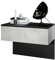 Vladon Nachttisch Sleep, Made in Germany, Nachttischschrank mit Schublade zur Wandmontage, Schwarz matt/Beton Oxid-Optik (60 x 46 x 35 cm)