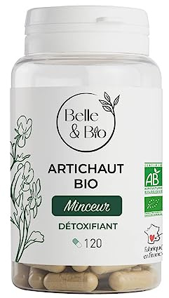 DETOXIFIANT & CURE MINCEUR - Artichaut Bio certifié Ecocert - Pilulier de 120 gélules - Cure 1 mois - Complément Alimentaire BELLE&BIO - Fabriqué en France