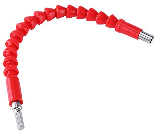 Mandrino Angolare, Akozon Trapano Avvitatore Prolunga per Trapano Flessibile a Punta Esagonale a Esagono Incassato 290 mm 1/4 Cardano Cacciavite Estendibile Supporto Collegamento Punta(Rosso)