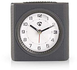 NEDIS Analoger Schreibtisch Wecker - Snooze-Funktion - Backlight - Grau/Weiss