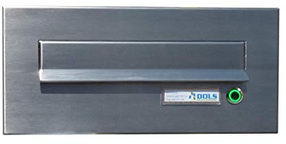 CD-2 Edelstahl Briefkasten Frontplatte mit grüner LED-Klingel & Namensschild (160x350 mm) - LETTERBOX24.de