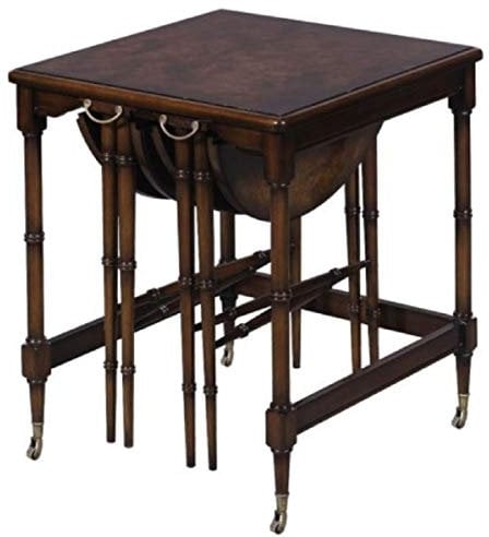 Casa Padrino Luxus Beistelltisch Set Braun/Dunkelbraun 48 x 48 x H. 59 cm - Hotel Möbel