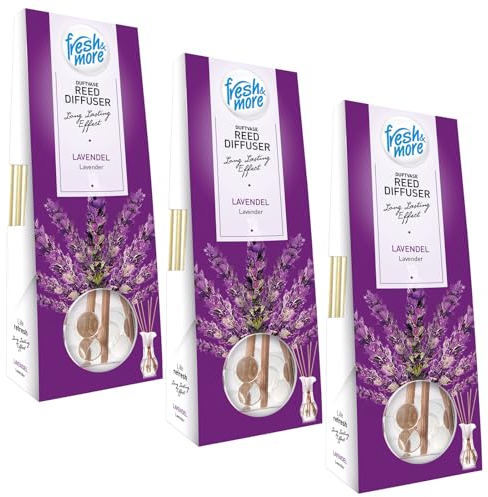 Fresh & More Duftvase Raumduft Diffuser (3er Pack) Lavendel 35ml