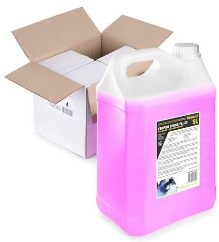 BeamZ FSMF5H - 4x 5L de Liquide pour Machine à Fumée - Haute Densité, Haute Performance, ne laisse Pas de Résidus, Biodégradable, Non Toxique pour la Santé et l'Environnement