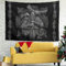 Grau Wikinger Odin Axt Schwert Rabe Kreuzknoten Tattoo Wandbehang Tapisserie Gobelin Geheimnisvoll Wandkunst Wohnzimmer 230x150cm