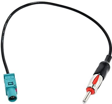 RED WOLF Fakra to Single DIN Male Aerial Antenna Lead Cable Adaptor Connector Compatible with Volkswagen Passat Golf Jetta, Fit BMW 1/3 / 5 Series for FM AM Aerial DAB Radio Wire Loom 12 Inch
