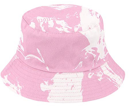 Haoohu Chapeau bob unisexe en coton multicolore grenouille chapeau de pêcheur chapeau de plage chapeau de soleil pour voyage en plein air, Rose 03140, Taille unique