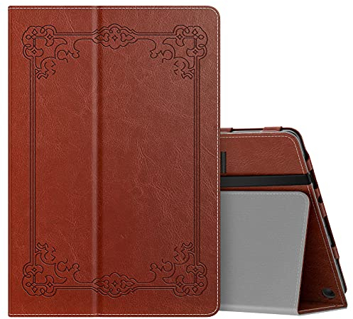 MoKo Custodia per Tablet Amazon Kindle Fire HD 10 e 10 Plus (13a/11a Gen., Versione 2023/2021) 10,1 - Cover con Supporto Sottile e Pieghevole con Auto Sveglia/Sonno, Stile Vintage