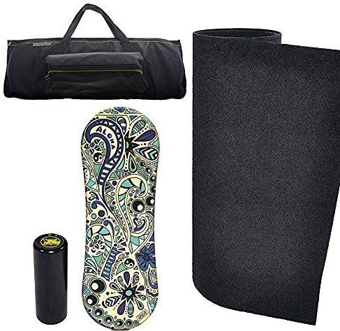 Trickboard Aloha Set: Board Bag + Roller + Carpet + Sticker Free - Balance Training Skateboard Surfboard Snowboard Wakeboard