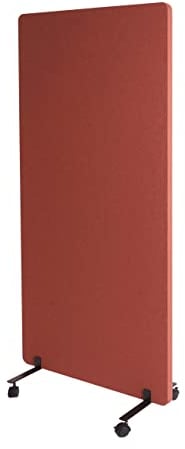 Akustik-Trennwand HWC-G77, B�ro-Sichtschutz Raumteiler Pinnwand, doppelwandig rollbar Stoff/Textil - 167x80cm braun