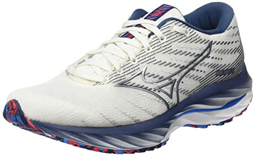 Mizuno Wave Rider 26 Damen-Sneaker, Swhite Silver Ibizablue, 38 EU