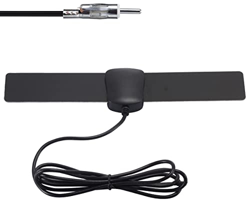 MONTOLA® Autoantenne für Radio Antenne FM Scheibenantenne innen Universal FM Auto Antenne Klebeantenne 5M Verlängerungskabel universell für Autoradio mit Din Stecker