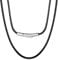 ChainsPro Cordon pour Pendentif,Corde Tressé Collier en Cuir Noir de Simili avec Fermoir en Acier Inoxydable,Épaisseur 2MM-Longuer 16(40 cm),Bijoux Surfer à la Mer,Piscine,Plage pour Hommes Femmes