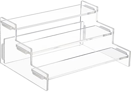 nbeads Acryl 3-Stufen Displayständer, Gestufter Display-Ständer Mit Ständer Transparentes Display-Regal Parfümständer Mit Gummiringen Für Handwerksausstellung Aufbewahrungs Display Sammlung