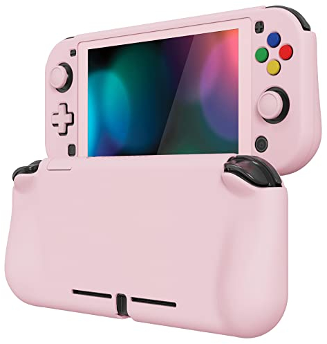 PlayVital Cover Custodia per Nintendo Switch Lite,Copertura Grip Ergonomica Rigida Pellicola Copri Analogici/Tasti Protezione per Switch Lite Console(ZealProtect)-Rosa