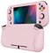 PlayVital ZealProtect Hülle für Nintendo Switch Lite, Case Hülle Schutzhülle Tasche Zubehör, Ergonomische Grip Joycon mit Schutzfolie&Joystick Kappen&Tasten Kappen für Nintendo Switch Lite(Rosa)