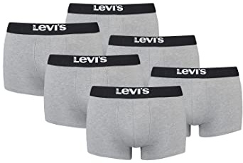 Levi's Herren Men's Solid Basic Trunk (6 Pack) Trunks, Farbe:Middle Grey Melange, Bekleidungsgröße:XL
